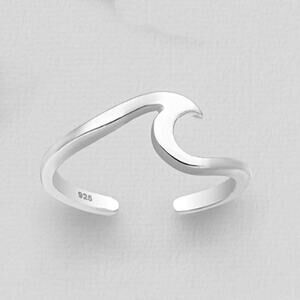 New sterling silver open wave toe ring boho beach vibes
